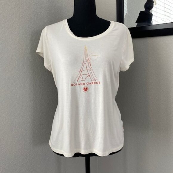 ROLAND GARROS Paris Tennis French Open Ivory T-Shirt Medium - Picture 2 of 12